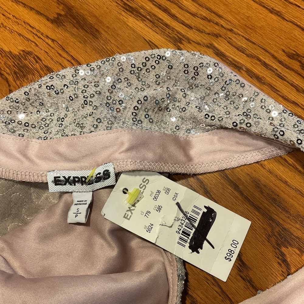 Nwt Express Size Small Sequence Covered Stretchy … - image 8
